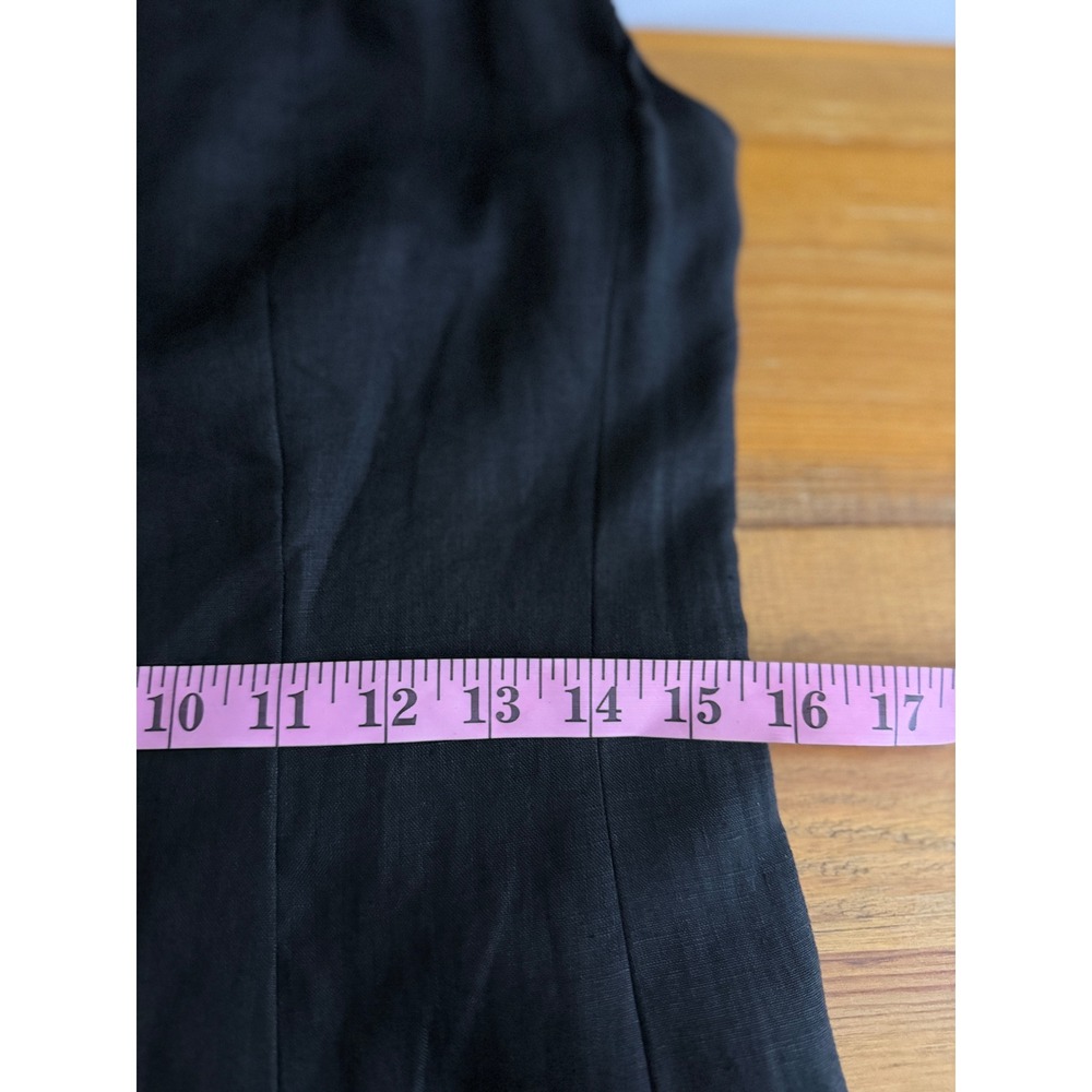 Jenni Kayne Kinney Dress Black Linen Square Neck Midi A Line Size M - Picture 10 of 11